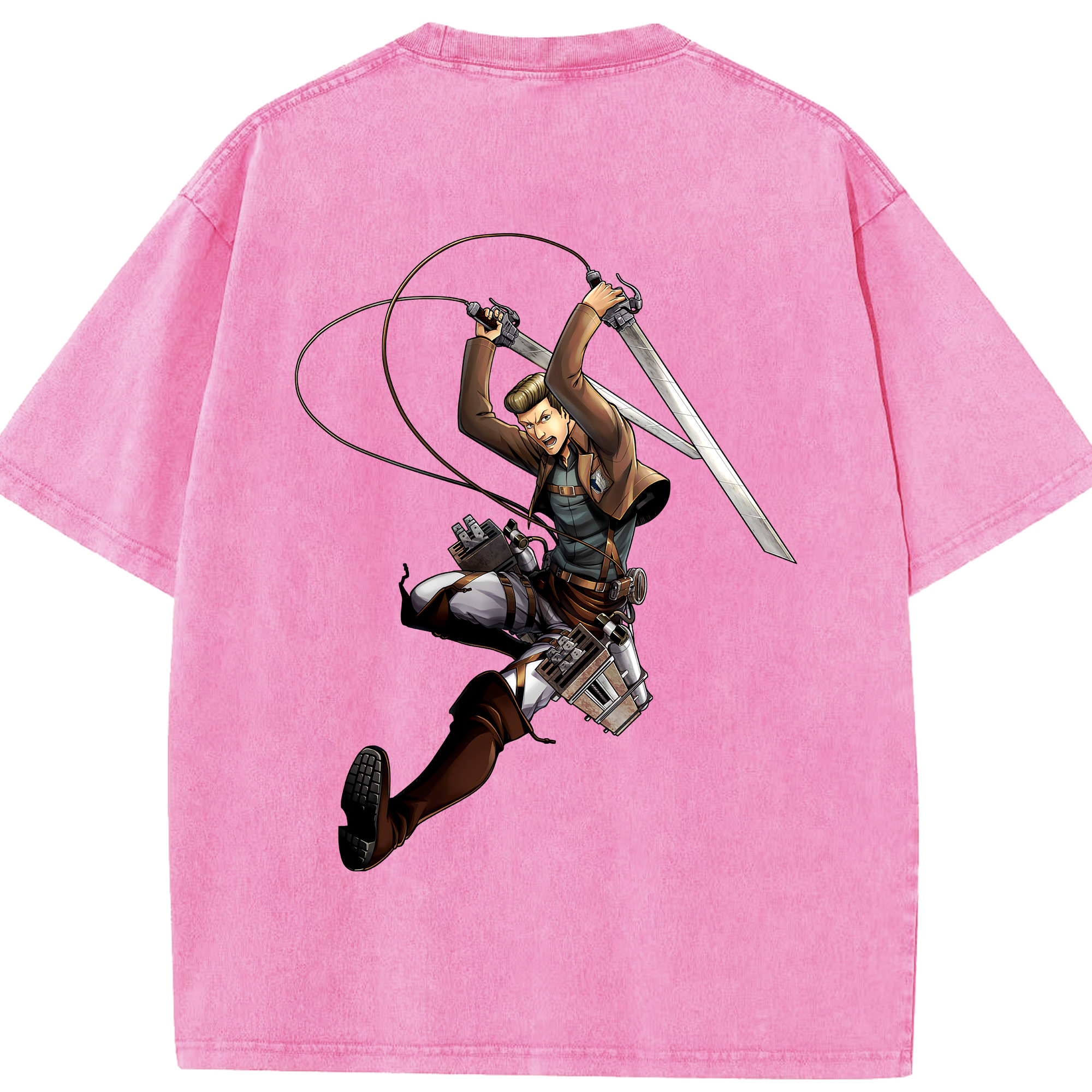 （画像用） 進撃の巨人 Attack on Titan 綿100% ヴィンテージ風 半袖Tシャツ（背面プリント）